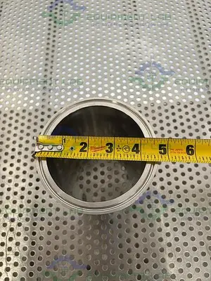 USED STAINLESS STEEL REDUCER W/ 3" TO 4" SANITARY FITTINGS