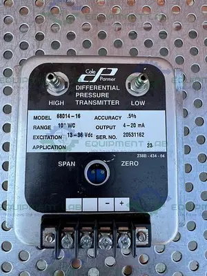 USED COLE PARMER 68014-16 DIFFERENTIAL PRESSURE TRANSMITTER 0.5% ACCURACY
