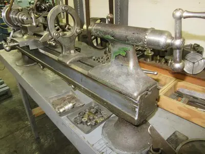 1196-385 Antique B.C. Ames Watchmaker’s/ Clockmaker’s/Jewelers Precision Lathe, Model #3