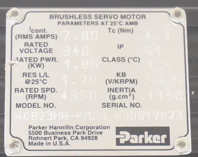 NEW PARKER N0923HA-KMSB SERVO MOTOR N0923HAKMSB