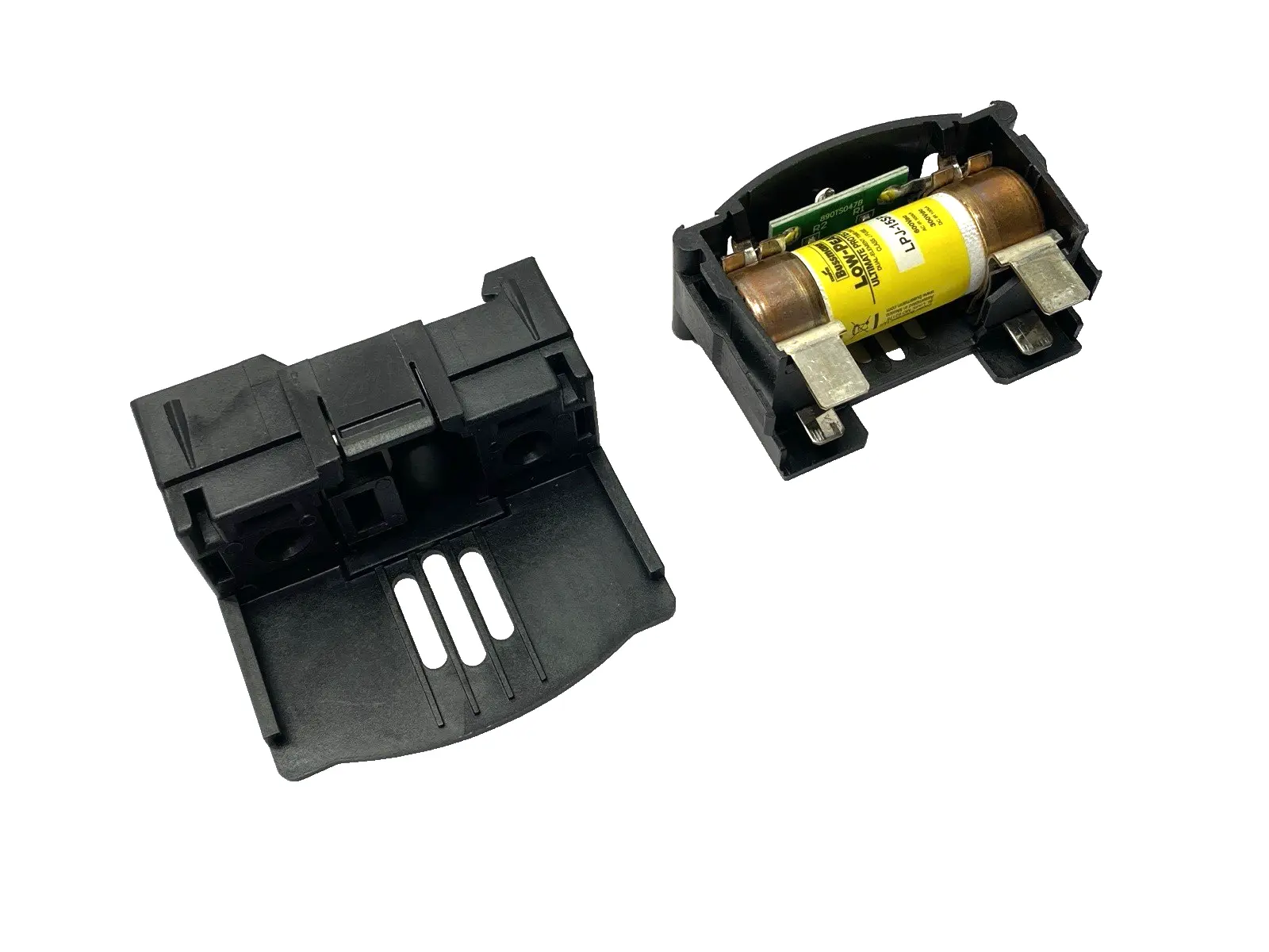 USED BUSSMANN FUSE BLOCK CLASS J 30A 600VAC W/ LOW-PEAK LPJ-15SP FUSE