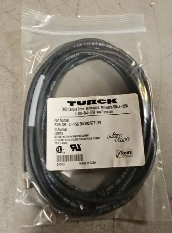 Used Turck TURCK PKW 3M-3-PSG 3M/S90/S771/SV Cable & Wire South Carolina US | Palmetto Automation #1159561
