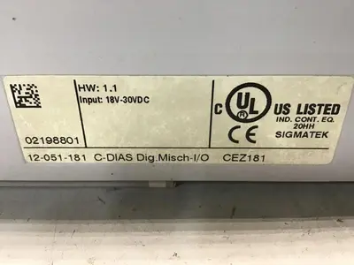 USED SIGMATEK 12-051-181 CEZ181