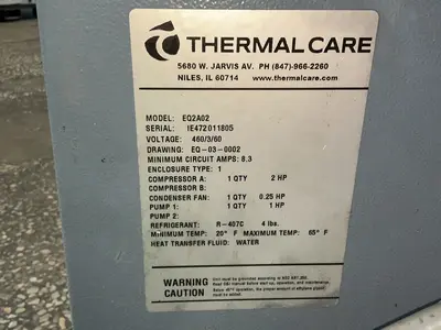 Used THERMAL CARE EQ2A02 Chillers Ohio US | HGR 24 #1453644