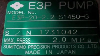 NEW SUMITOMO E3P-20-2.2-S1450-G PUMP 200-230V 2.2KW 1KH3-FCKLA21E E3P2022S1450G