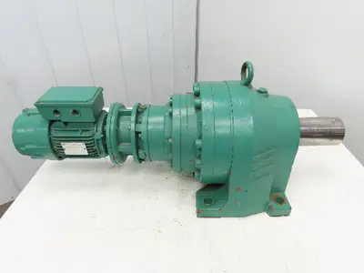 Leroy Somer Metric Gearmotor Inline Reducer 1 RPM Output .66kW 460V 3PH LS80L