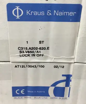 Used Kraus & Naimer C315.A202-620.E Relays & Switches South Carolina US | Palmetto Automation #1319535