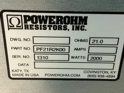 Used POWEROHM RESISTORS INC. PF21R2K00 Resistors Ohio US | HGR 24 #1488496