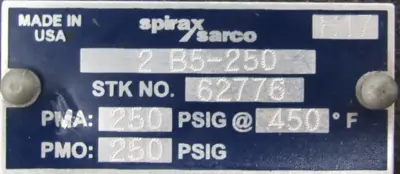 NEW SPIRAX SARCO 62776 INVERTED BUCKET STEAM TRAP 2" B5-250