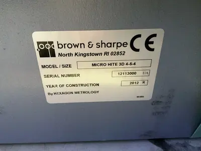 Used 2012 BROWN & SHARPE MICRO HITE 3D 454 Coordinate Measuring Machines Ohio US | HGR 24 #1330295