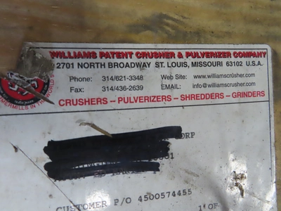 Unused Williams Hammer Mill Hammers