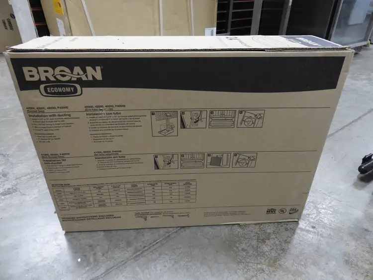 New | in-Stock Broan New Broan 412401 24" Residential Oven Range Stove Hood under Cabinet Non-Ducted White 120V Residential Appliances Illinois US | Falcon Restaurant Supply #1376498