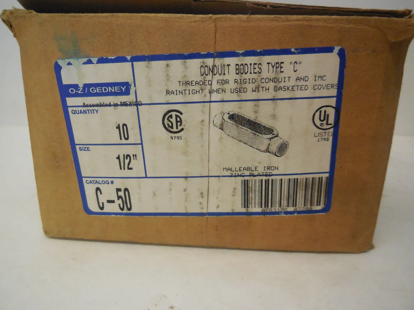 10 NEW OZ GEDNEY C-50 CONDUIT BODY C50