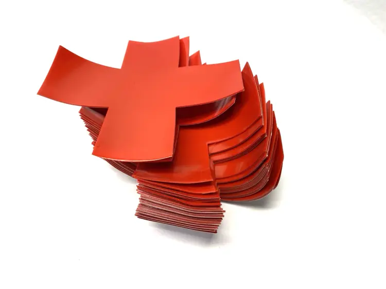 Used SAFETYTAC SQUARED X'S RED FLOOR MARKING STICKER 6" X 6" X 2" LOT OF 22 Safety Products (Other) Michigan US | Maverick Industrial Sales #1122648
