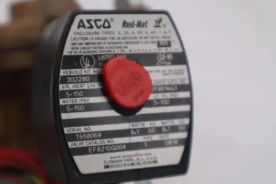 NEW ASCO REDHAT EF8210G004 110/120V 5-150PSI 1" STOCK K2105CC