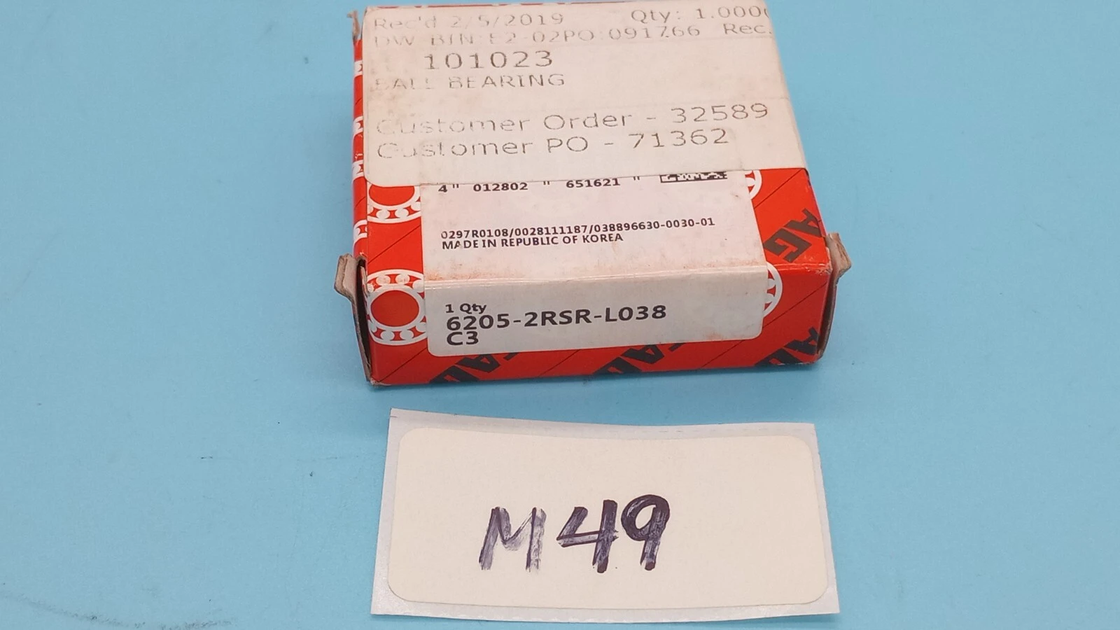 NEW FAG 6205-2RSR-L038-C3