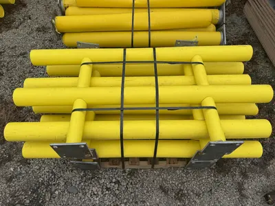 (20) 6' LONG x 36" HIGH IDEAL SHIELD TWO LINE PLASTIC COATED HEAVY DUTY GAURDRAIL BARRIER: YOBRO #24874