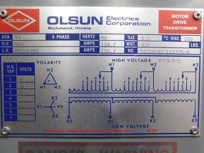Used OLSUN DSHAD-7211753 Transformers Ohio US | Equipment Recovery Corp. #1329760