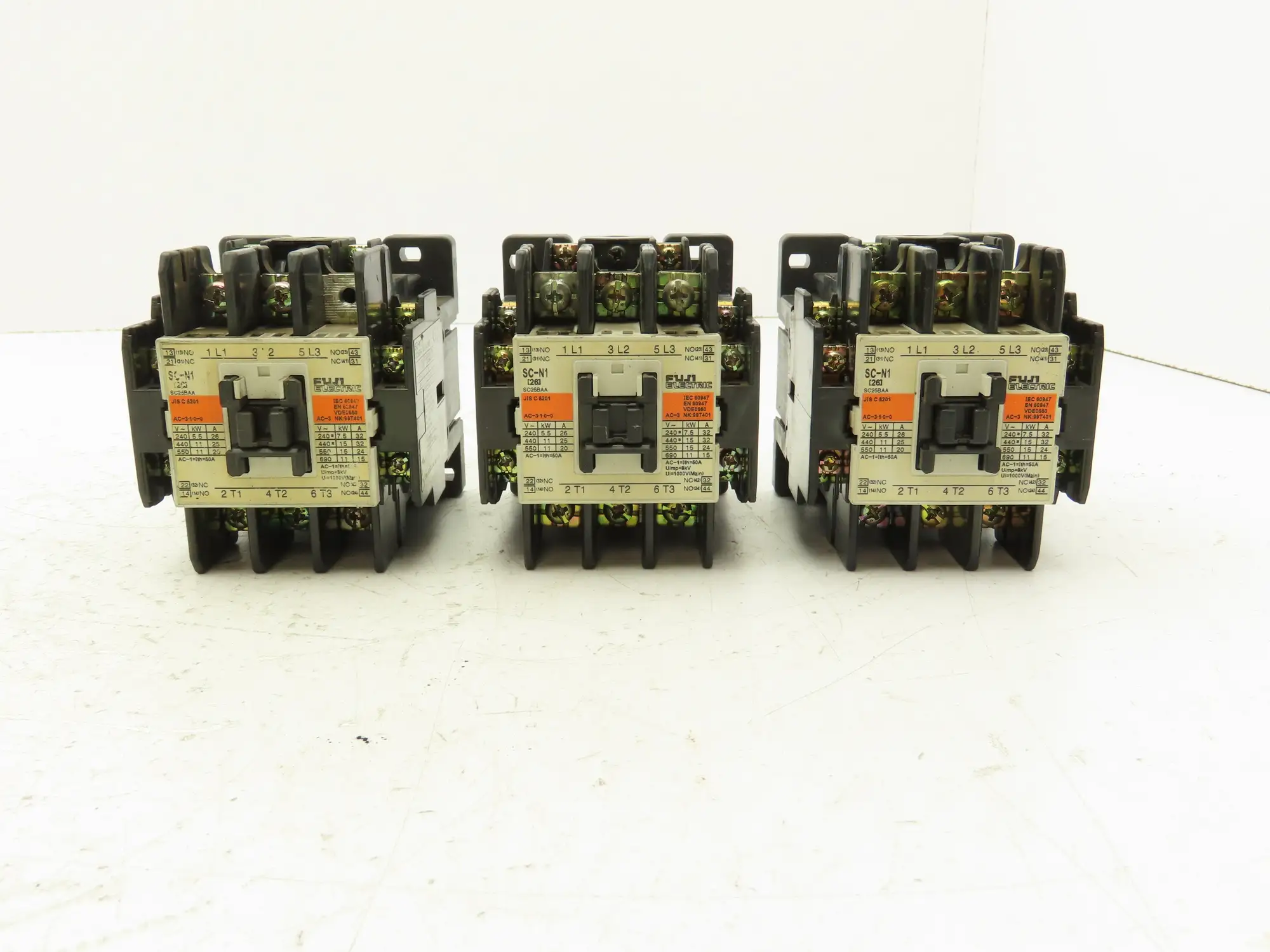 Fuji Electric SC-N1 Magnetic Contactor 120V Coil Lot of 3