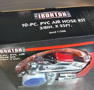 Ironton 10-PC. Pvc Air Hose Kit 3.8in. x 25Ft Loc4C38