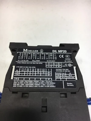 Moeller DIL MP20 Contactor 3Ph 250 Vac 20 Amp Open *Fast Shipping* Warranty!