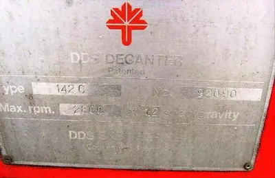 Hysep/DDS 142C (16x35) decanter centrifuge, SS.