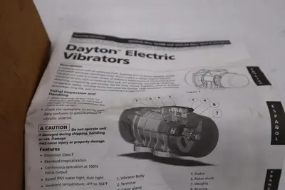NEW DAYTON 1DYN5A Electric Motor Vibrator 115 VAC 3600 RPM Single Phase #3840CC