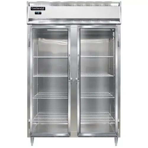Continental D2FNSSGD 52" Designer Line Two Section Reach In Freezer, (2) Left/right Hinge Glass Doors, 115v