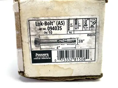09403S | Powers Lok-Bolt  Sleeve Anchors 3/8" x 4" BOX OF 10 - New