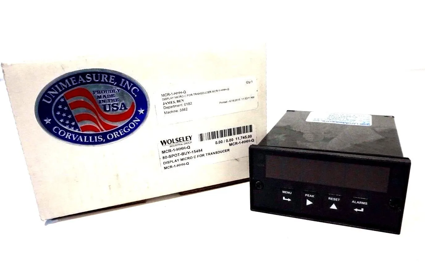 NEW UNIMEASURE INC. MCR-1-HHH-Q DISPLAY MCR1HHHQ