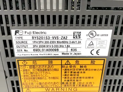 Used FUJI, FUJI ELECTRIC RYS201S3-VVS-ZA2, FALDIC Servo Drives | Maverick Industrial Sales #1110015