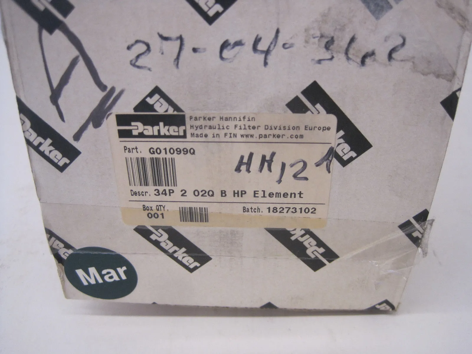 NEW PARKER G01099Q 34P-2-02QELEMENT