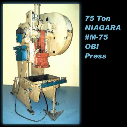 Used NIAGARA M-75 O.B.I. Presses Ohio US | Universal Tube & Rollform Equipment Company #280434