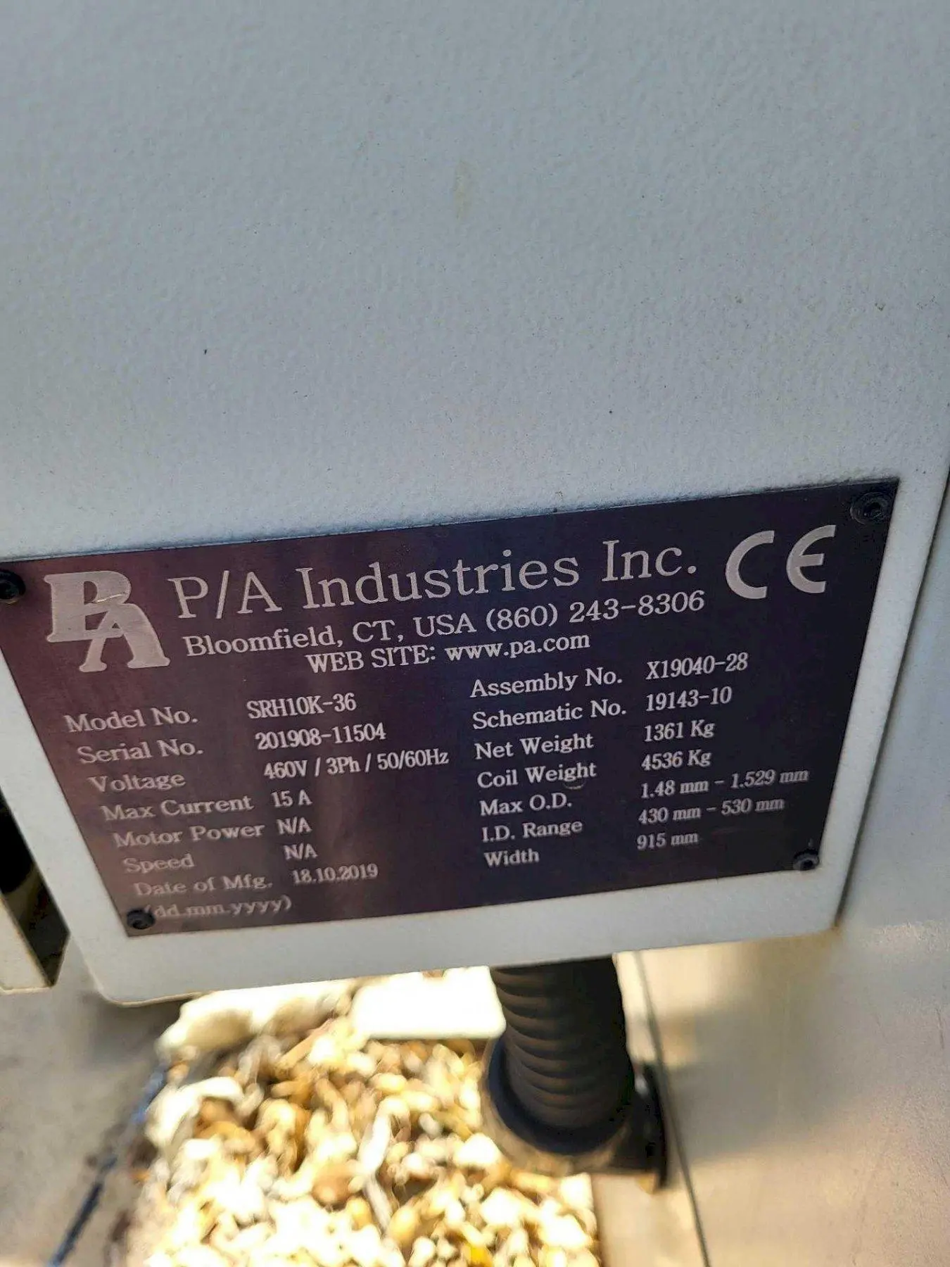 USED PA INDUSTRIES SRH10K-36