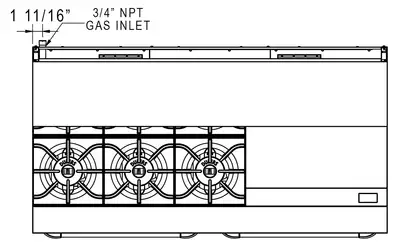 New | in-Stock Dukers New Dukers DCR60-6B24GM 60" Gas Range with Six (6) Open Burners & 24" Flat Top Griddle Commercial Ranges Illinois US | Falcon Restaurant Supply #1376298