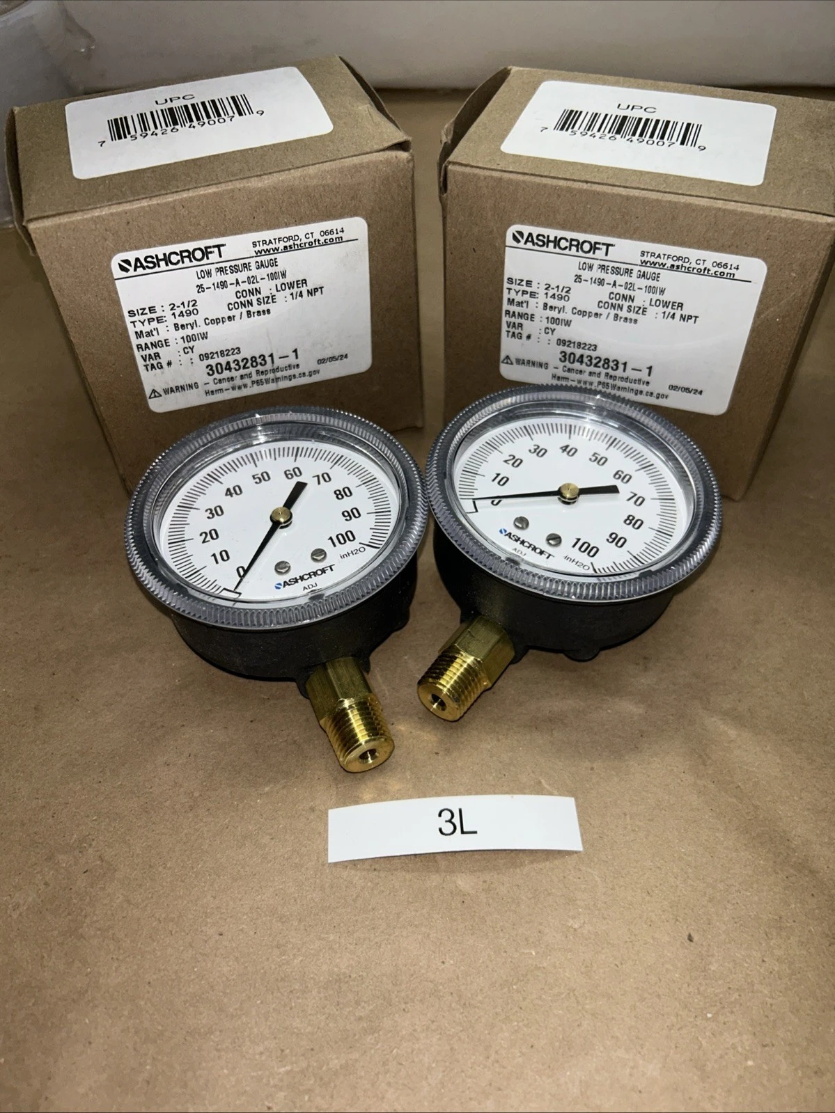 NEW Ashcroft 25-1490-A-02L-100IW