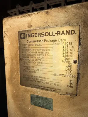 Used INGERSOLL RAND SSR-EP30SE Rotary Screw & Sliding Vane Air Compressors Ontario CA | Aucto #1306903