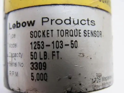 Lebow 1253-103-50 3/8" Drive Socket Torque Sensor 50 Ft lbs 5,000RPM