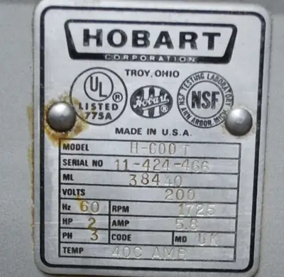 USED Hobart NUMBER: