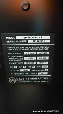 Used _UNKNOWN_ SP-1500 Gas Generators Illinois US | Aaron Equipment #1369563
