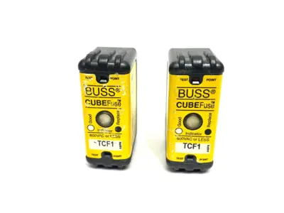 USED BUSSMANN CUBEFUSE DUAL ELEMENT TIME DELAY CURRENT LIMITING FUSE