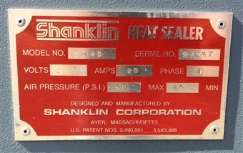 Used SHANKLIN _UNKNOWN_ Manual L Bar Sealers Connecticut US | DMC Industries #1281902