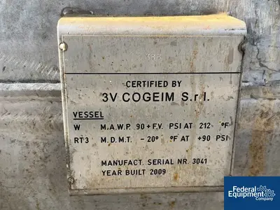 USED 3V Cogeim 10 Sq Meter 3V Tech Nutsche Filter, 304 S/S, 50#