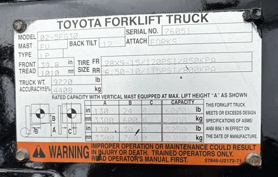 USED TOYOTA 02-5FG30