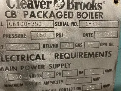 USED 1981 CLEAVER BROOKS CB400-250