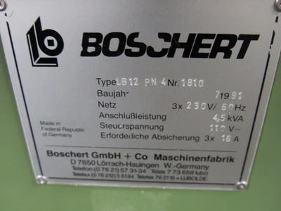 USED BOSHERT LB12 HYDRAULIC NOTCHER