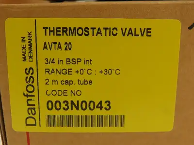 Danfoss 003N0043 AVTA 20 Thermostatic Water Regulating Valve 0-30°C G3/4"