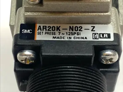 USED SMC MODULAR AIR REGULATOR 1/4" NPT 7–125 PSI WITH BACKFLOW