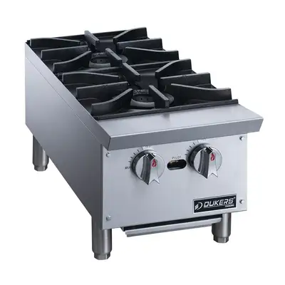 New | in-Stock Dukers New Dukers DCHPA12 Hot Plate with 2 Burners Hot Plates Illinois US | Falcon Restaurant Supply #1376248