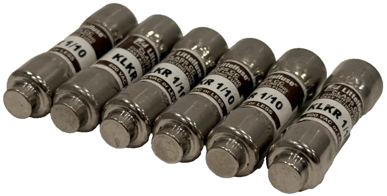 LOT OF 6 NEW LITTELFUSE KLKR-1/10 CLASS CC FAST ACTING FUSES KLKR110